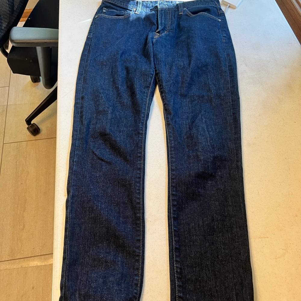AG Adriano Goldschmied Men's Deep Blue Straight Jeans